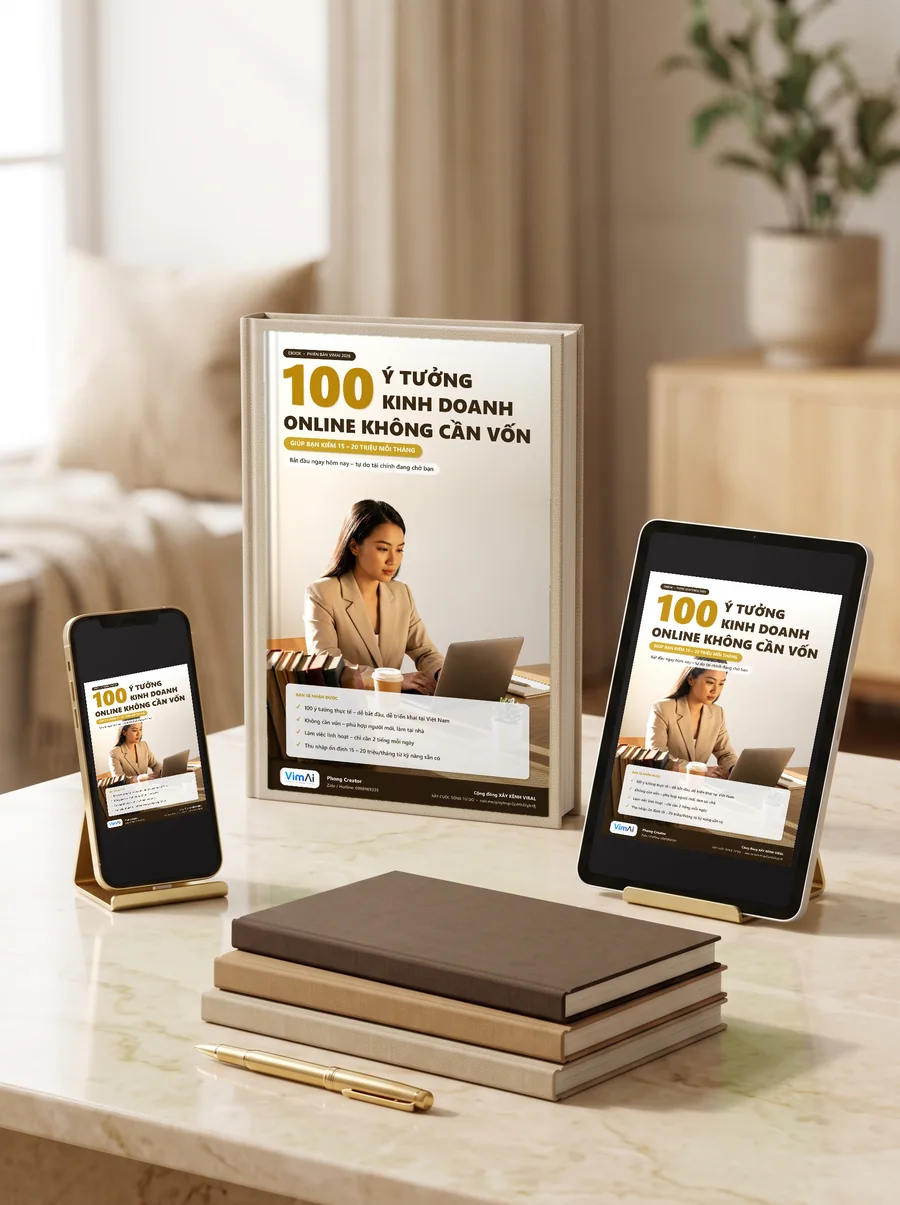 100 Ý Tưởng Kinh Doanh Online Không Cần Vốn — Bộ 3 Ebook + 2 Công Cụ